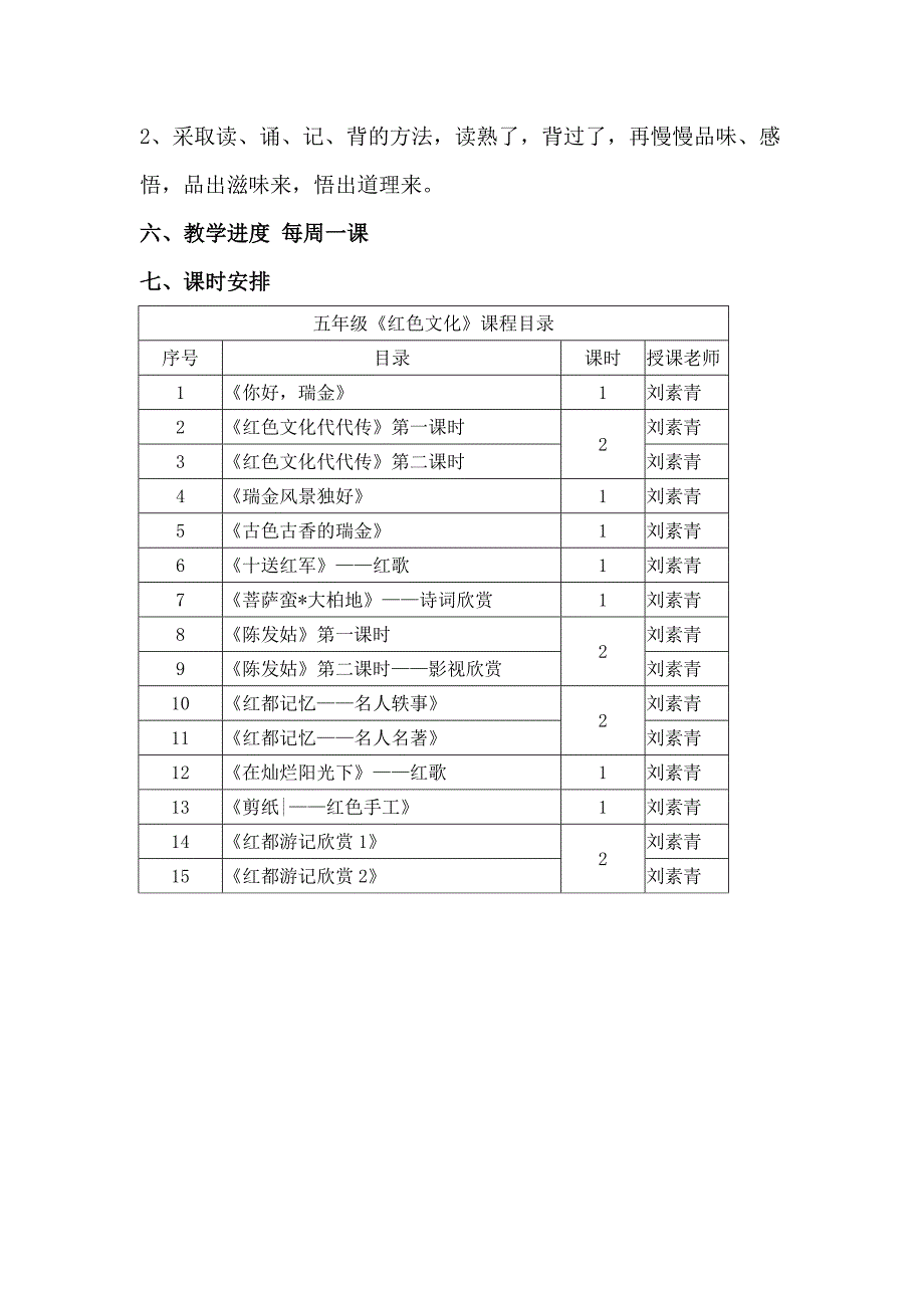 《红色文化》教学计划和教学设计_第2页