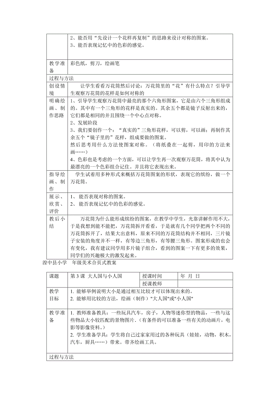 小学年级美术合页式教案_第2页