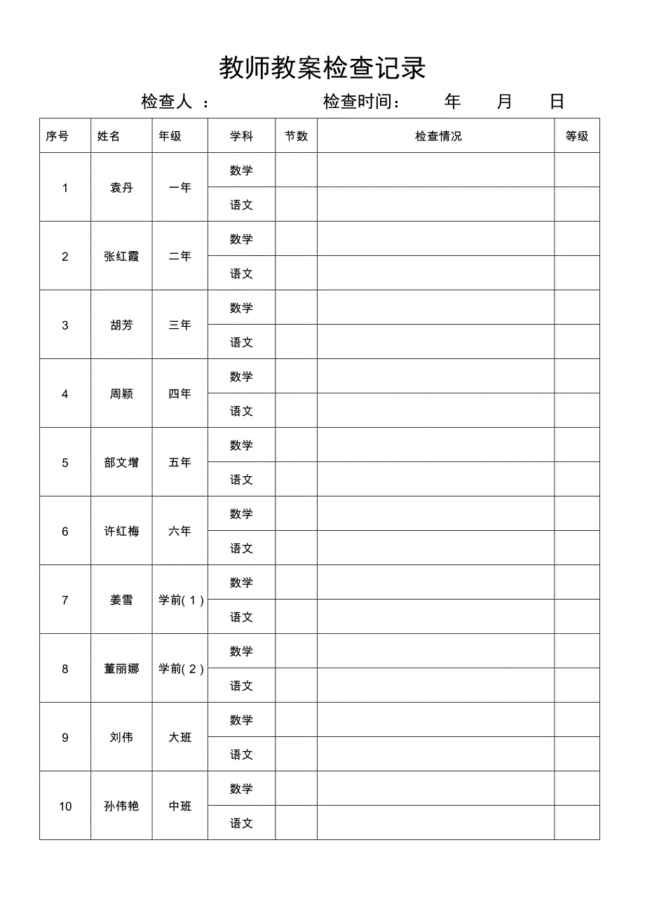 新桥小学作业检查记录_第1页