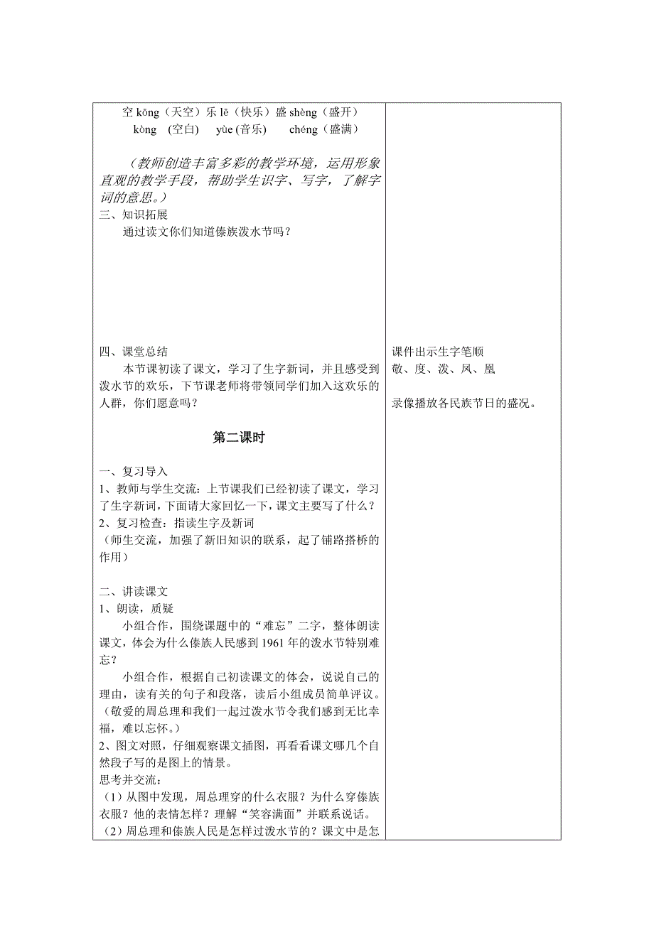 难忘的泼水节教学设计_第4页