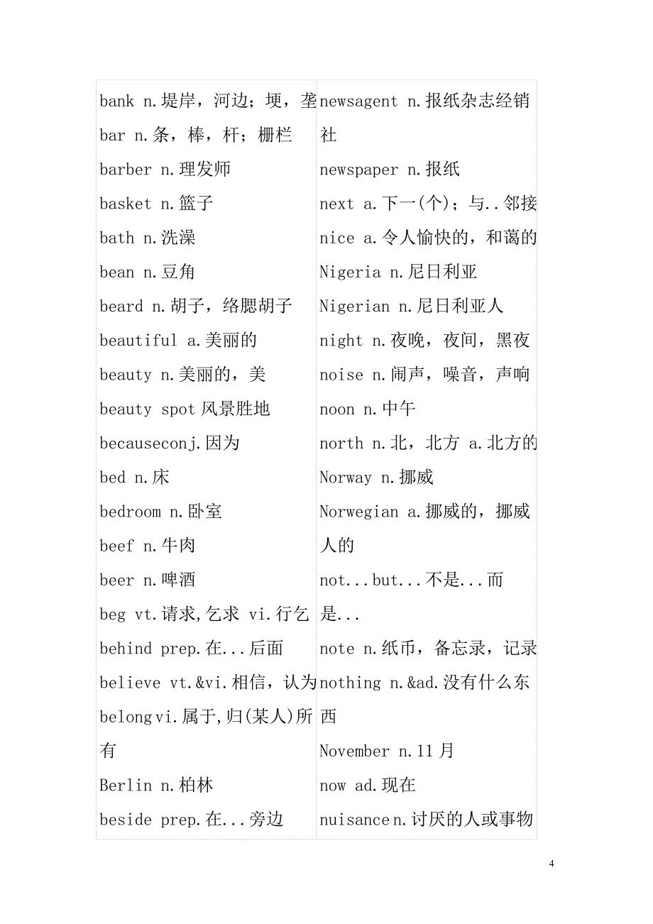 新概念英语第一册单词_第4页