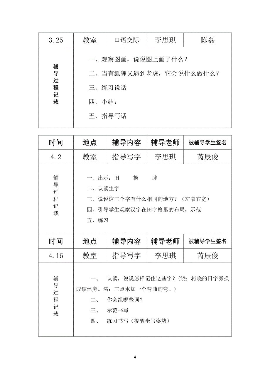 小学学困生辅导记载薄_第4页