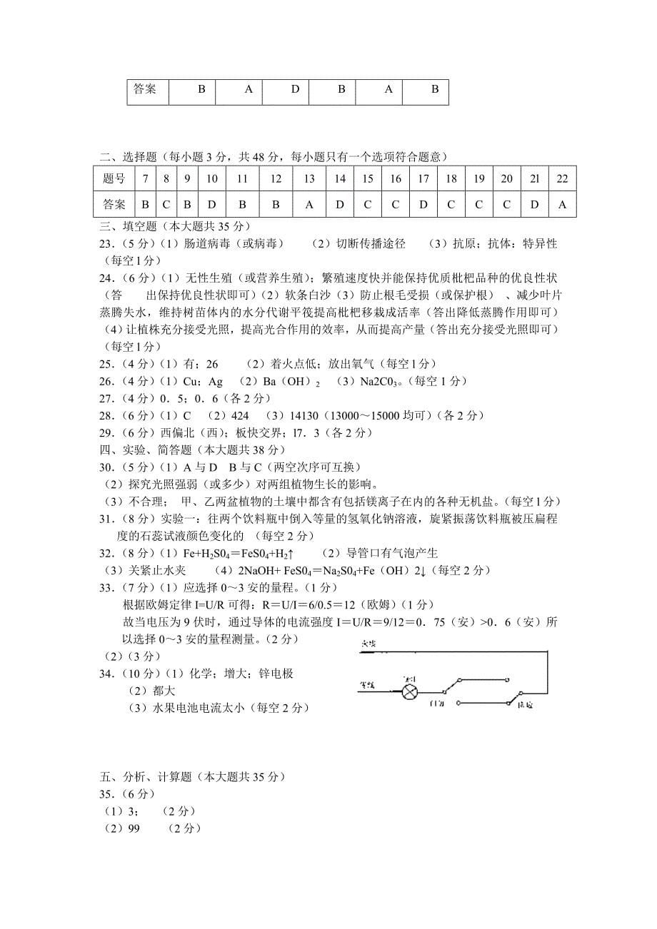 2011中考物理模拟试卷(家教版)～123_第5页