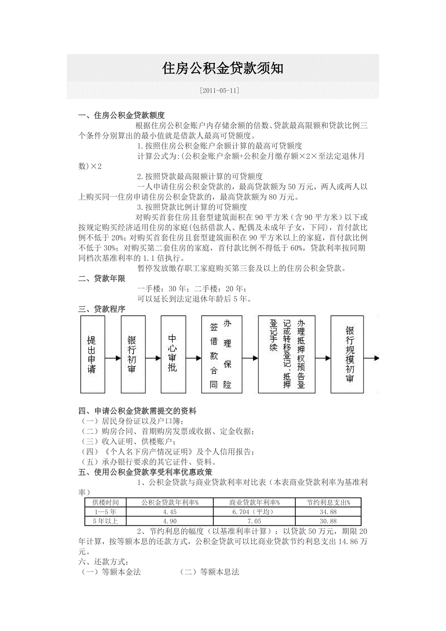 住房公积金贷款须知_第1页