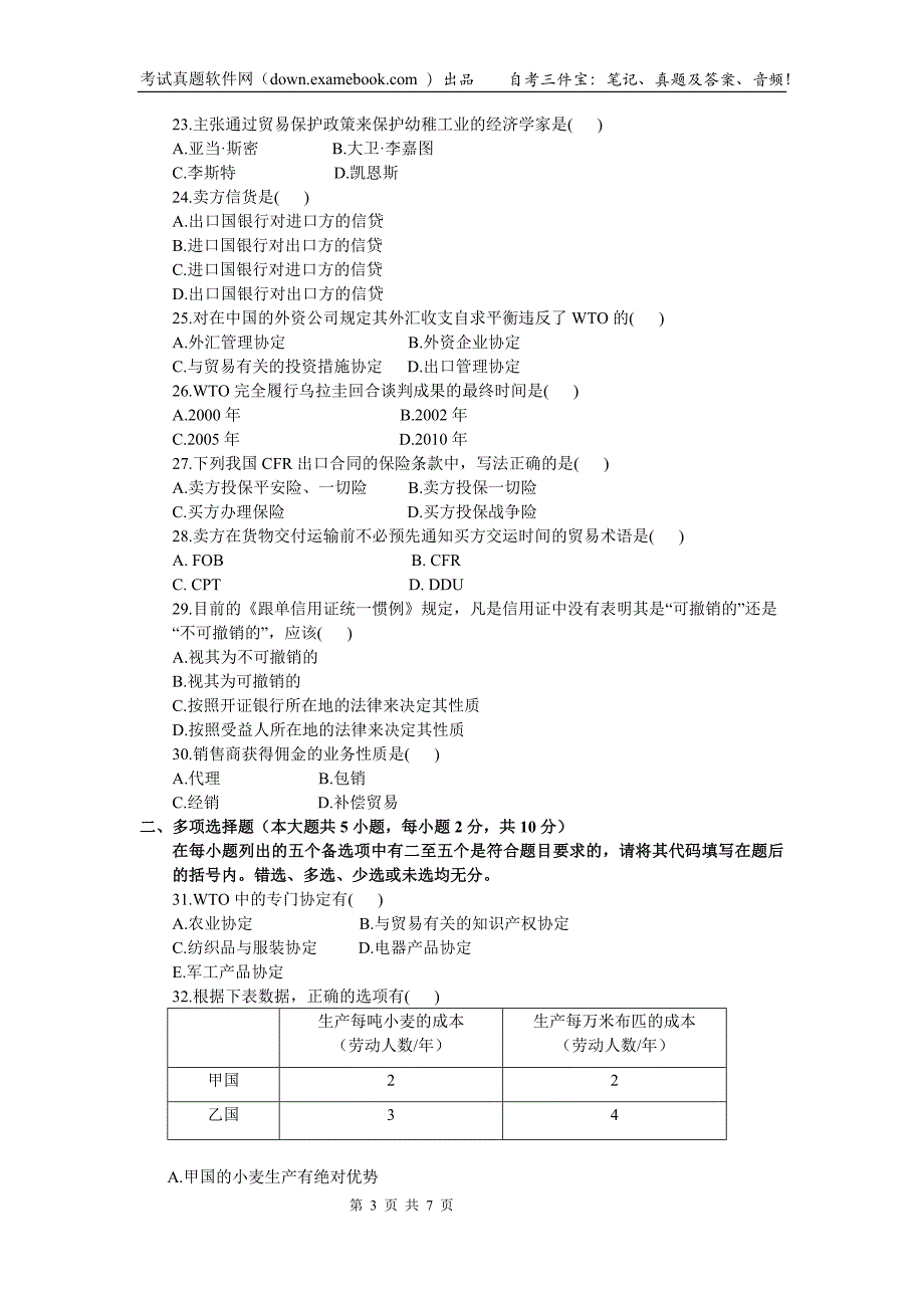 00149国际贸易理论与实务200410_第3页