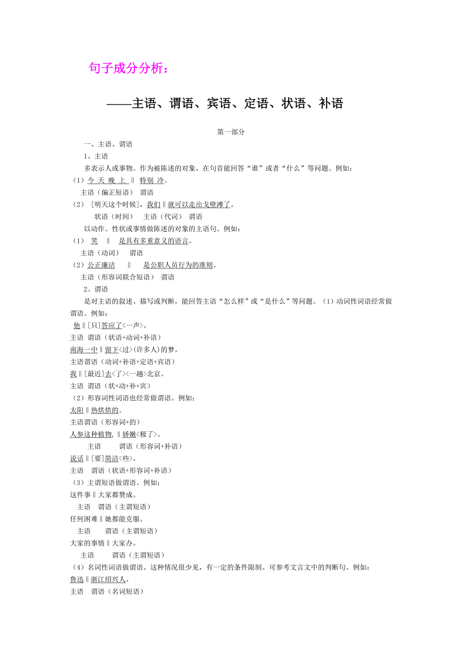 主语谓语定语状语补语讲的都是句子成分_第3页