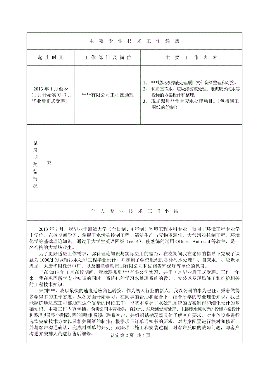 专业技术人员专业技术资格考核认定表_第4页