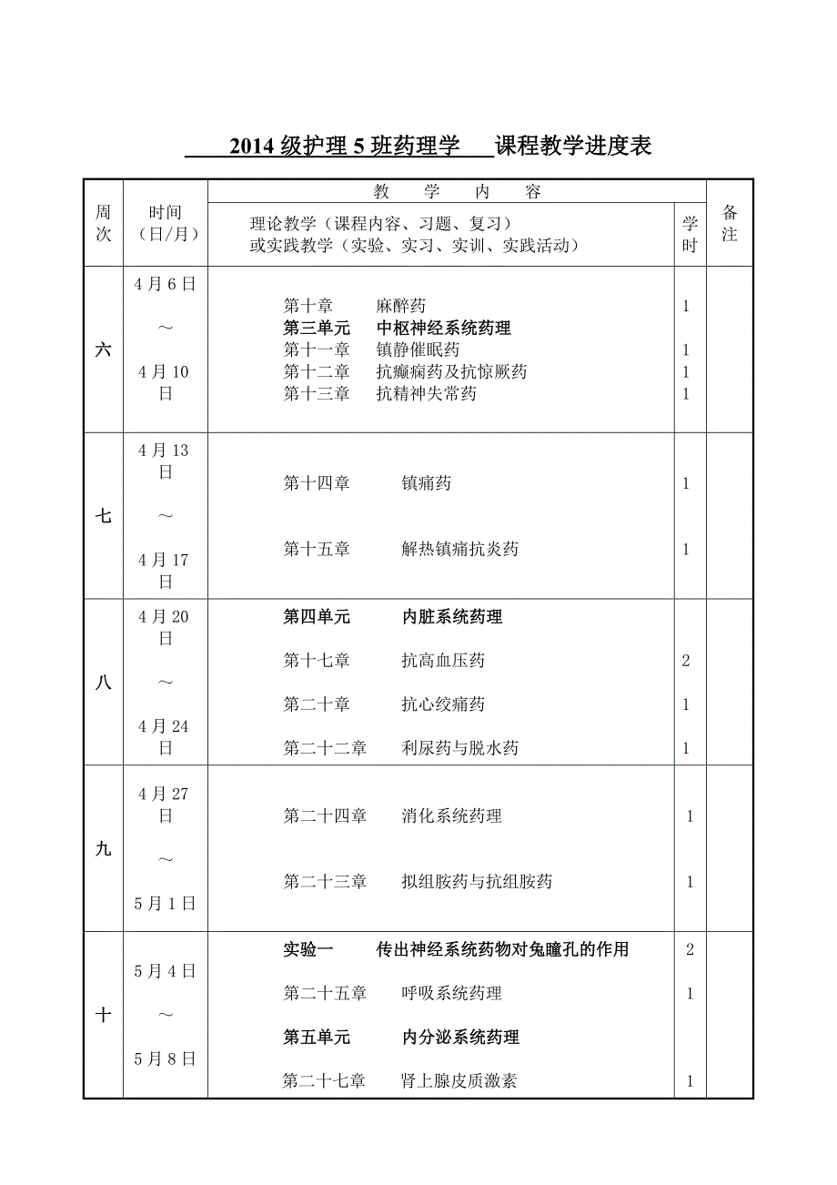 教案(2)页 课程进度表 - 5班_第2页