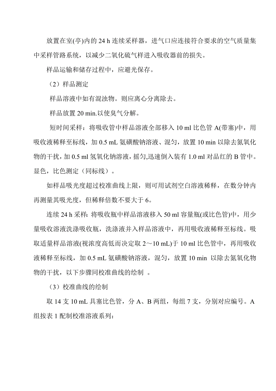 环境空气二氧化硫的测定--甲醛吸收-盐酸副玫瑰苯胺分光光度法及空气中颗粒物的测定_第4页