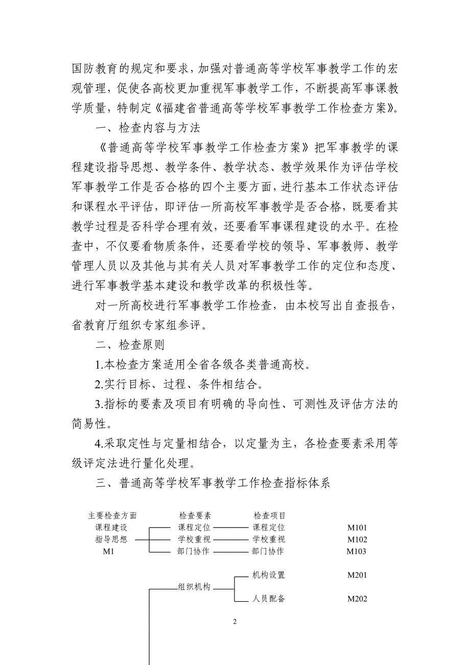 普通高等学校军事教学工作检查方案与评分标准_第2页