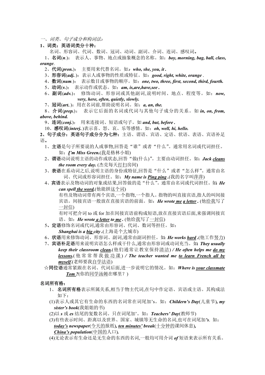 词类、句子成分和构成词_第1页