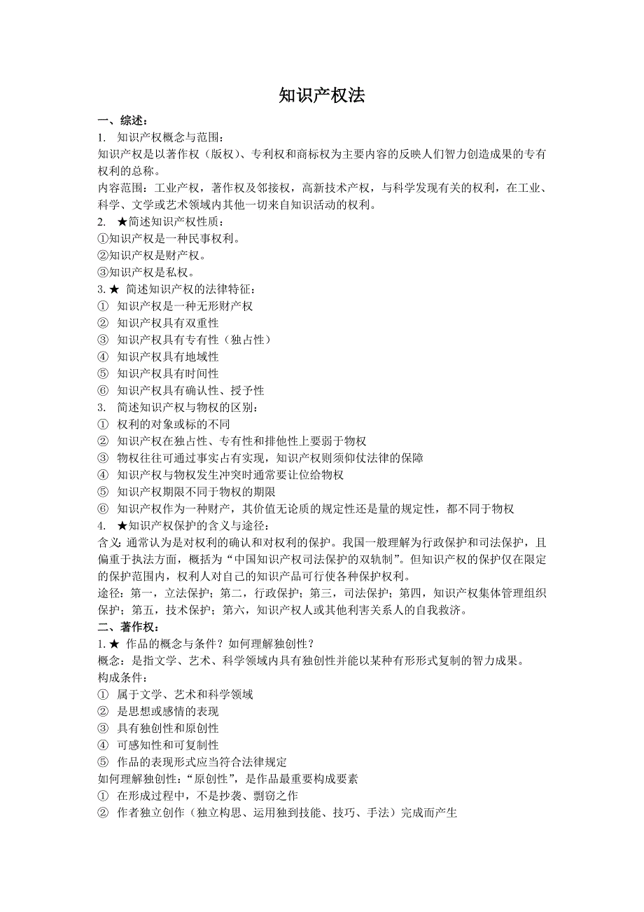 知识产权法重点资料_第1页