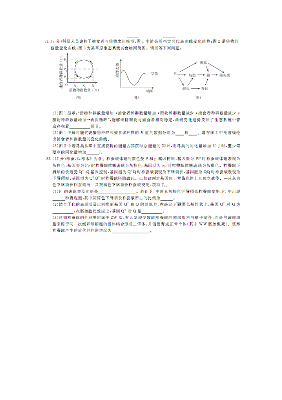 2016届高三高考复习全程精练冲刺金卷（3）理科综合生物试题 扫描版含解析_第3页