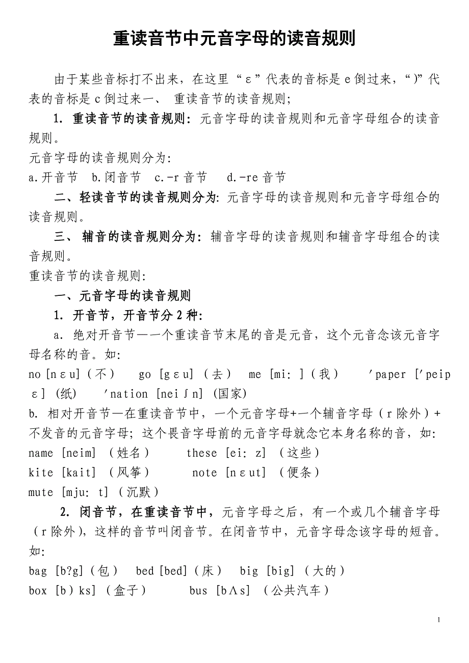 辅音字母的读音规则_第1页