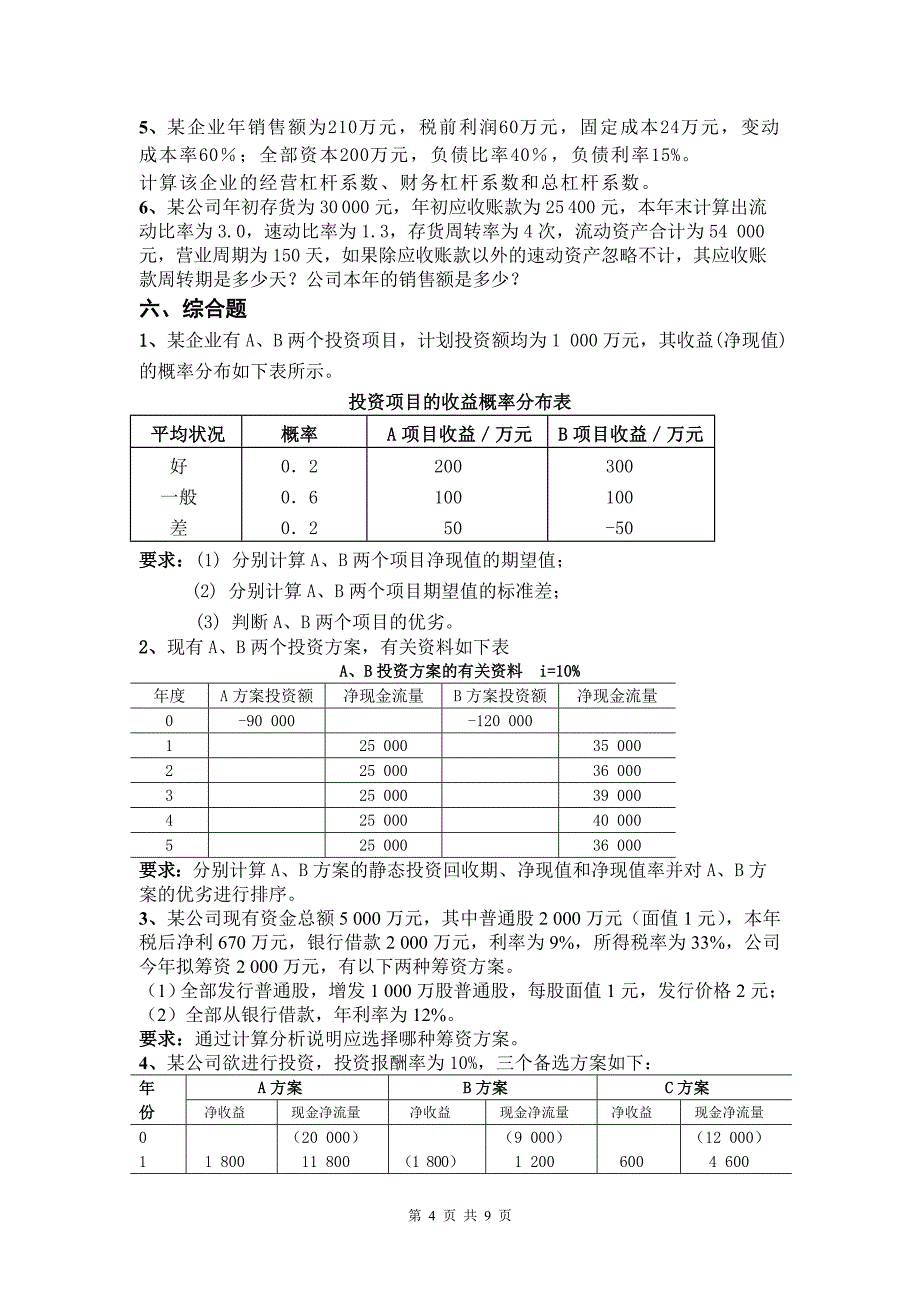 财务管理期末复习资料_第4页