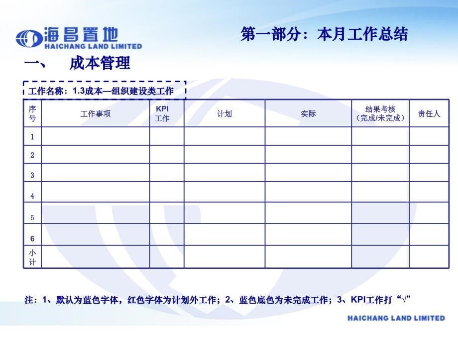 项目公司月度工作汇报模板_第5页