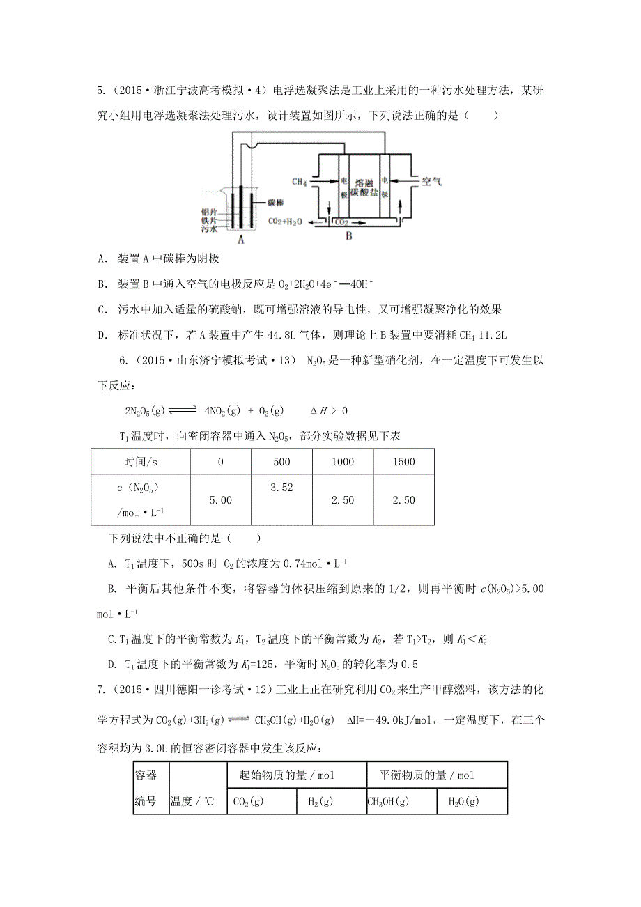 2015高考化学仿真模拟卷新课标I（五）_第2页