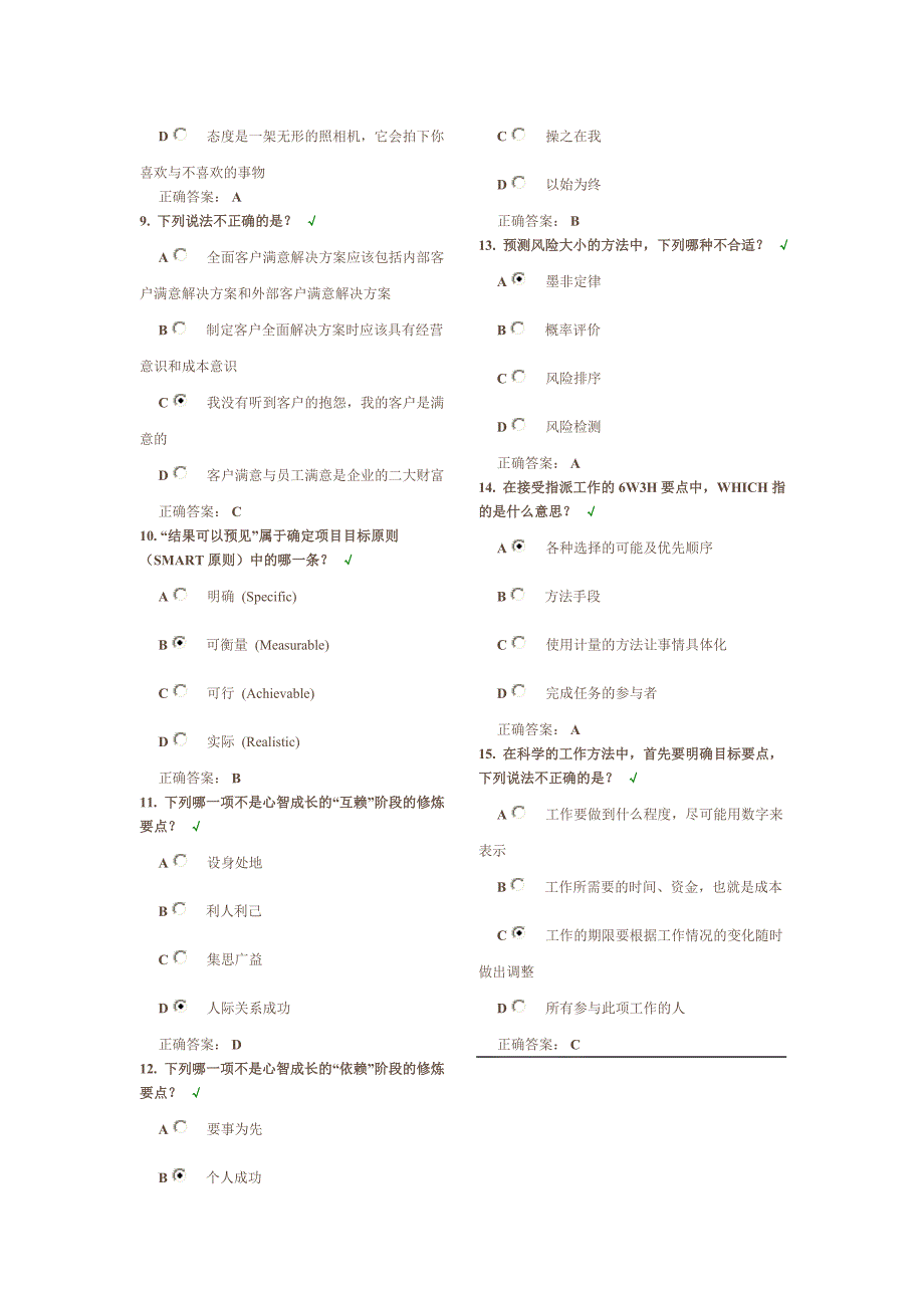 时代光华-企业员工职业化训练整体解决方案八套题(试题答案)_第2页