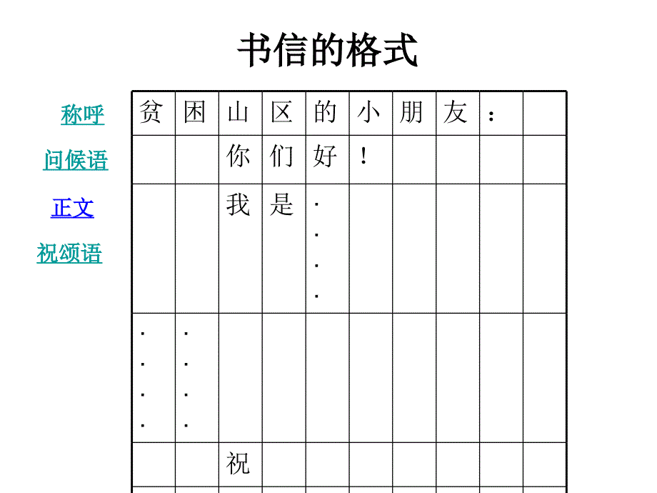 人教版五年级下册给山区小朋友写一封信_第4页