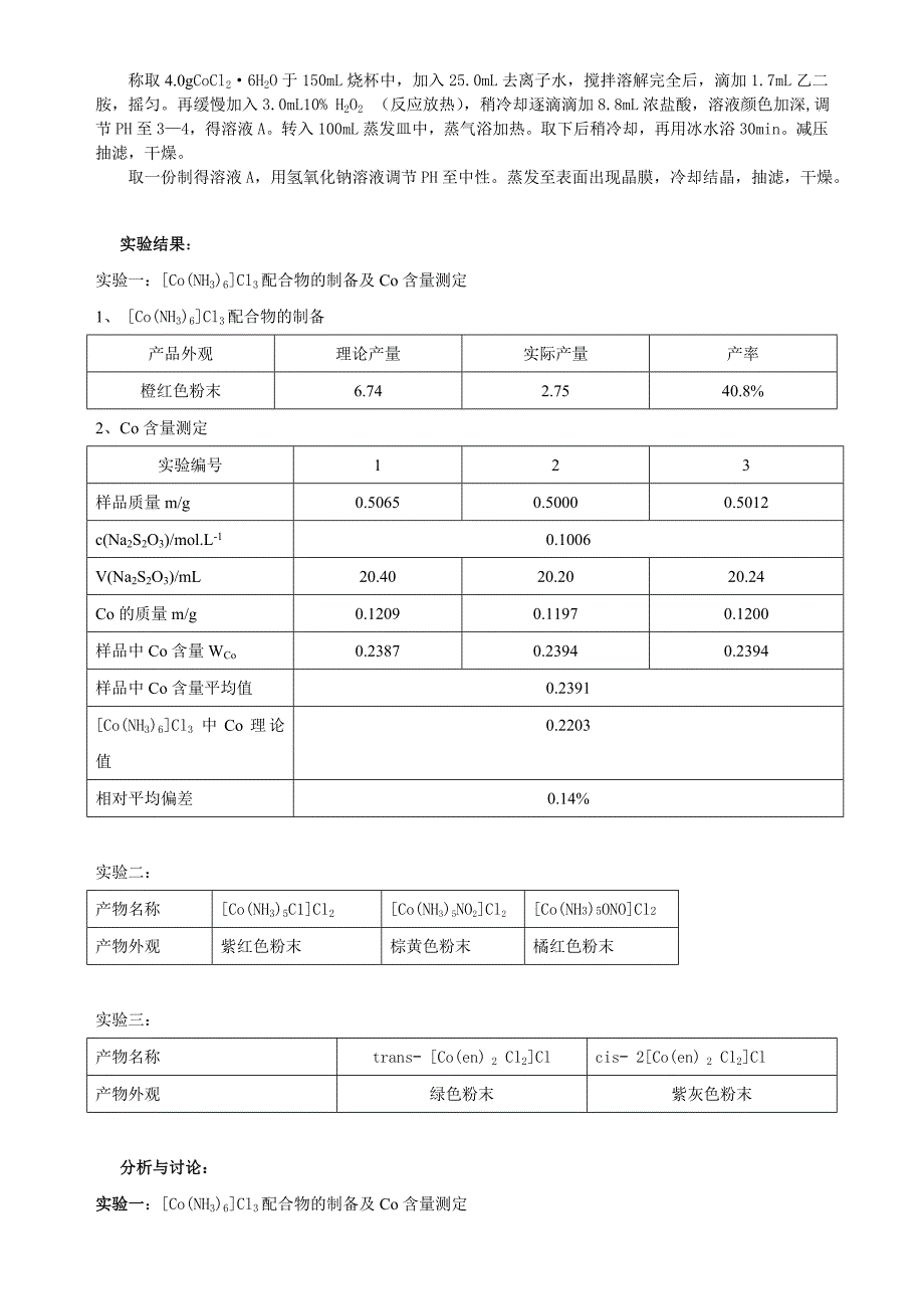 钴(Ⅲ)配合物的制备及表征_第4页