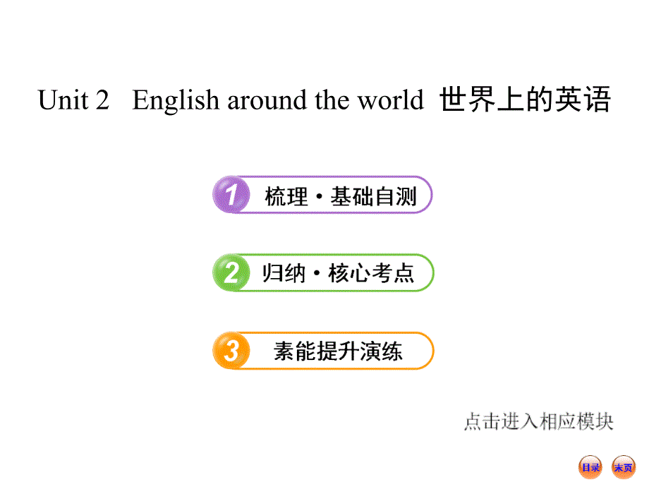 高中英语全程复习方略课件必修1Unit2Englisharoundtheworld_第1页