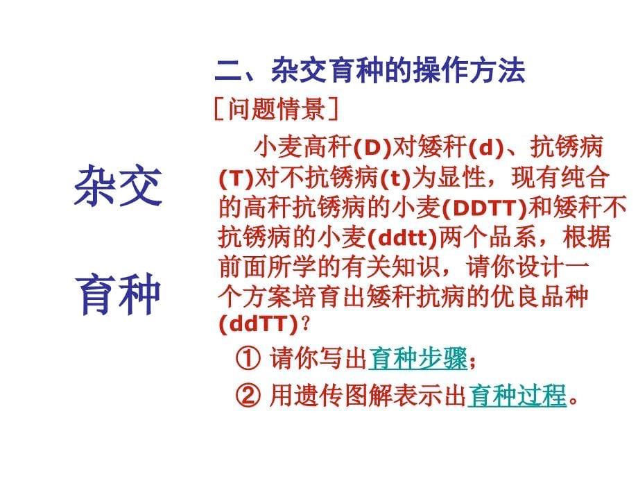 人教版教学课件高一生物-变异应用-育种_第5页