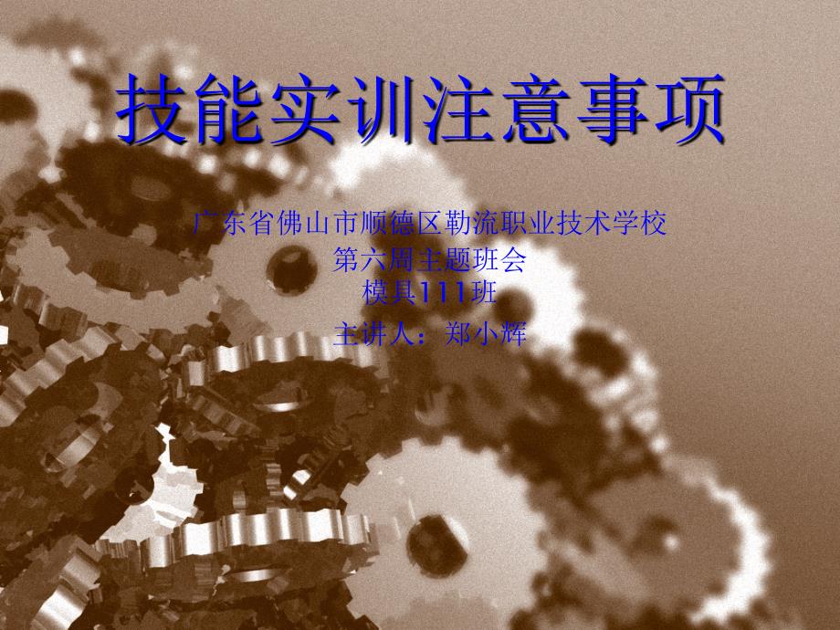 《技能实训注意事项》主题班会_第1页