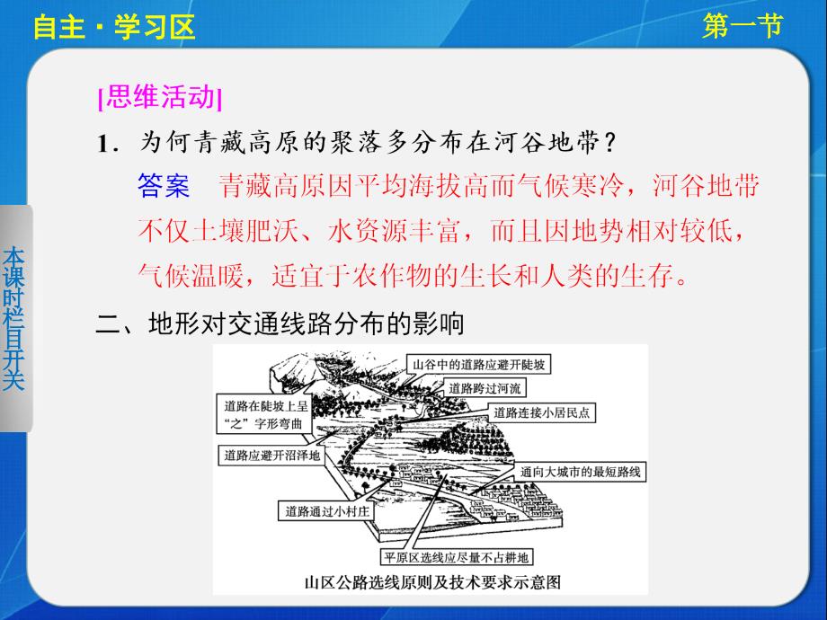 高中地理湘教版必修一地形对聚落及交通线路分布的影响_第4页