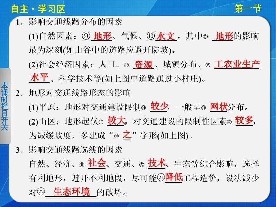 高中地理湘教版必修一地形对聚落及交通线路分布的影响_第5页