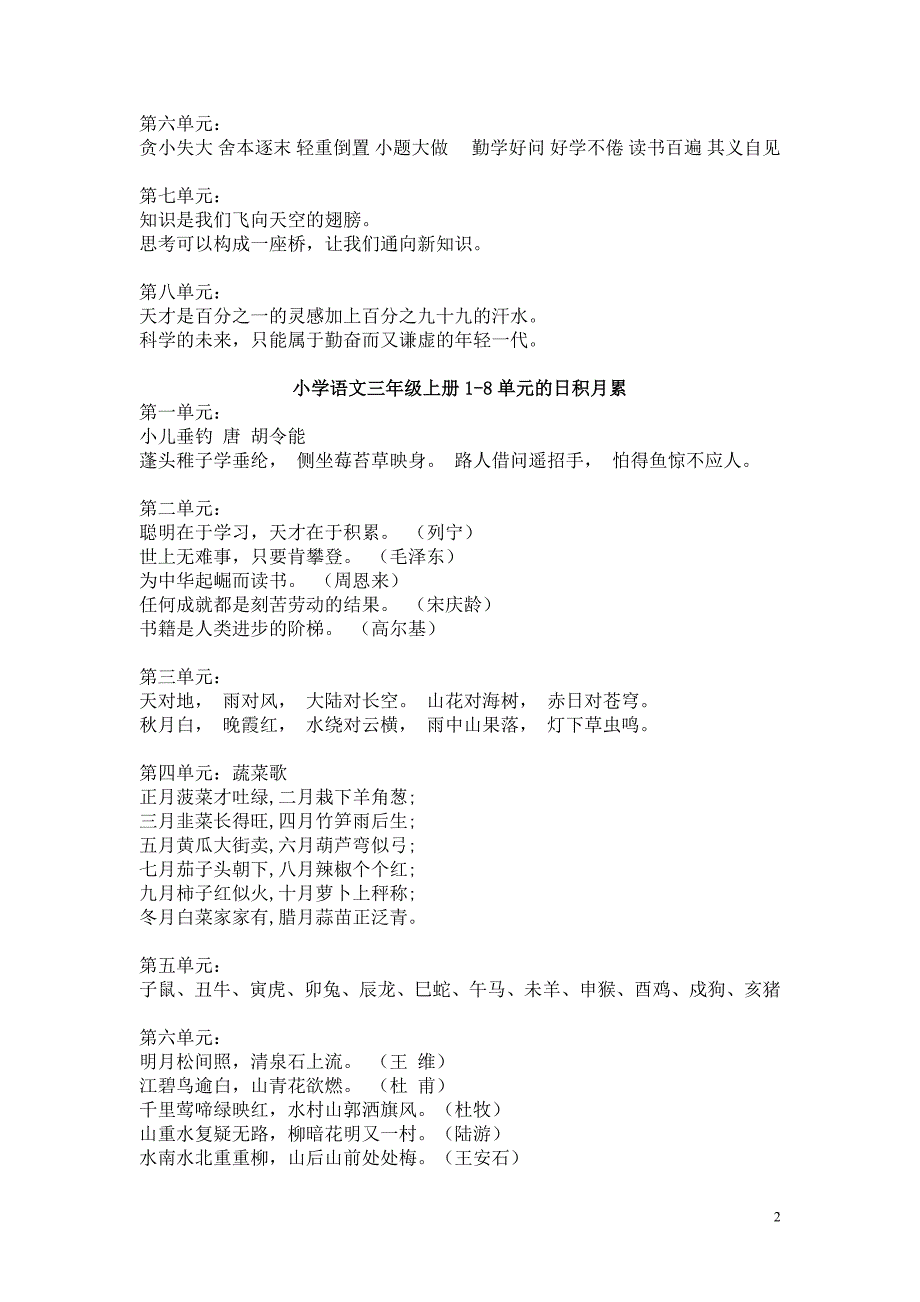 小学语文四年级2-6年级日积月累_第2页