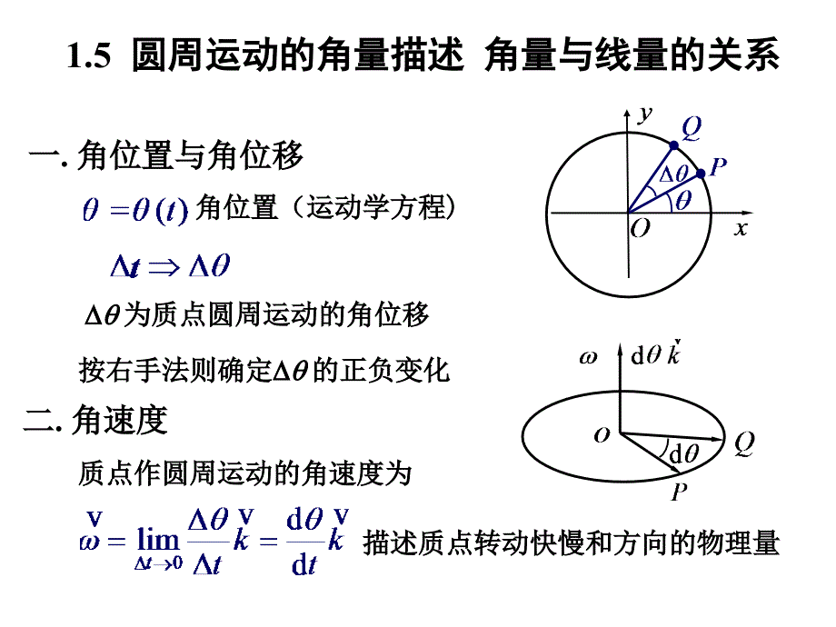 圆周运动的角量描述角量与线量的关系_第1页