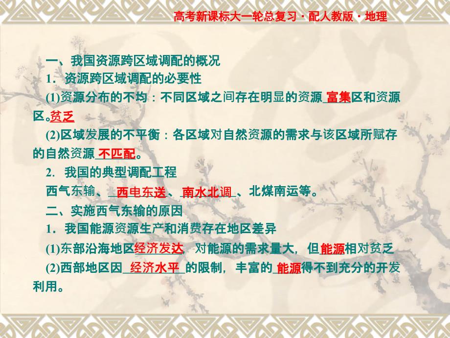 【新人教】高考地理大一轮复习课件必修3资源的跨区域调配──以我国西气东输为例_第2页