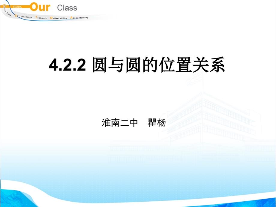 2011年11月安徽青年教师优质课大赛课件圆与圆的位置关系_第1页