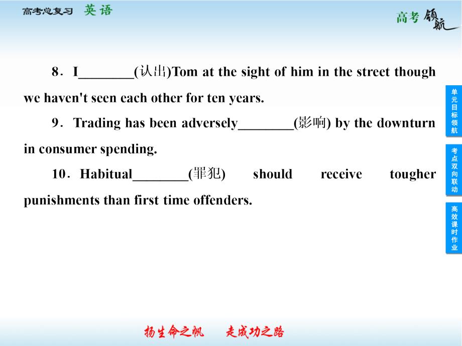 2013届高三英语一轮复习课件Module2NoDrugs(外研版必修2_第4页