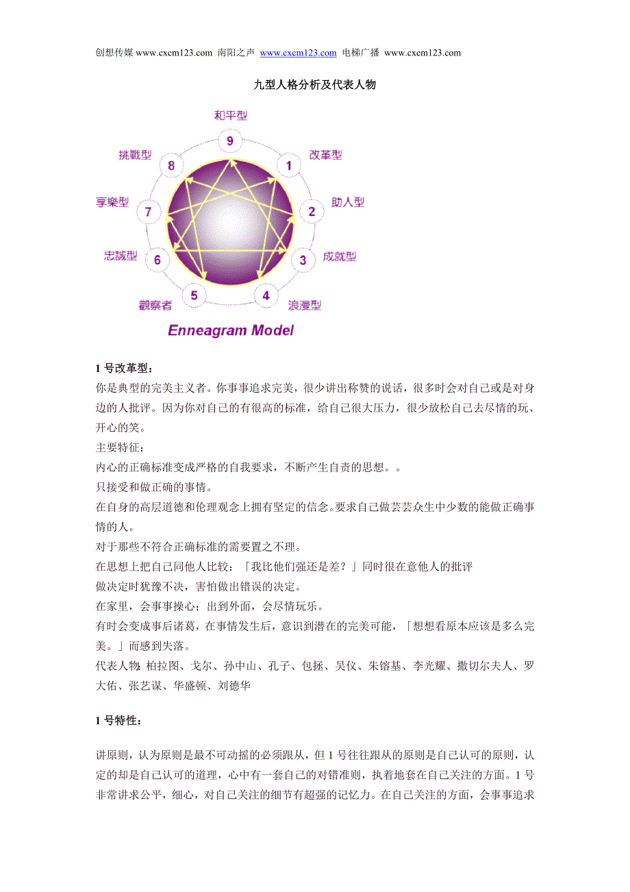 最新版九型人格分析及代表人物_第1页