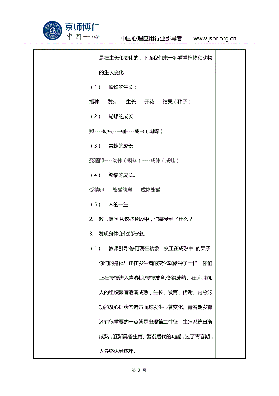 心理健康课教案之快乐的青春期_第3页