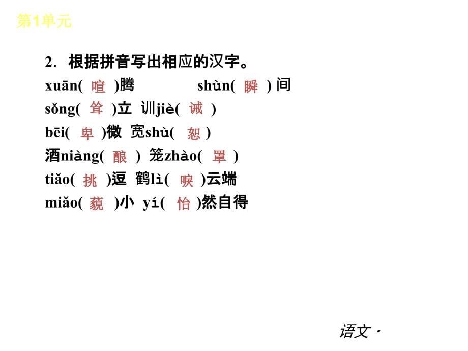 2012年秋学期新教材人教版七年级语文上册复习课件全册(含基础知识讲解和精选习题)2_第5页