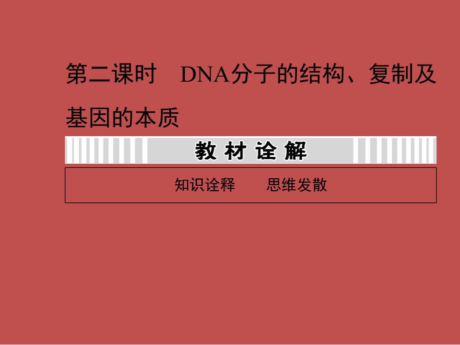 2014届高三一轮复习 6.2 DNA分子的结构、复制及基因的本质_第1页