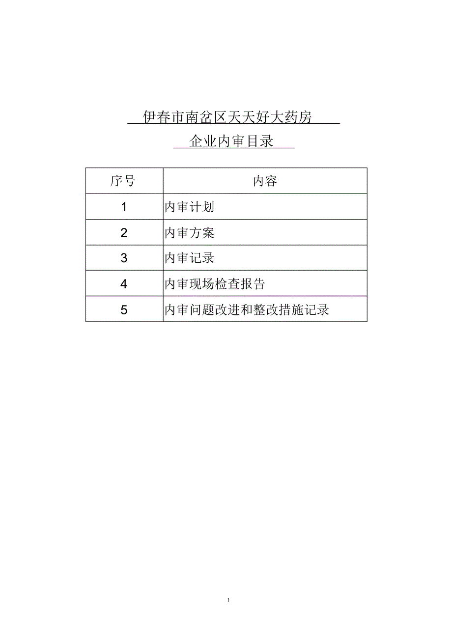 单体药店企业内审执行情况及内审评定结果_第1页