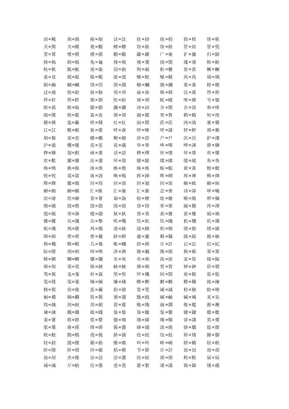 简繁体字对照表_第3页