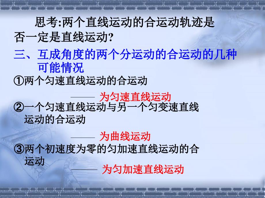 重点中学高中物理专题讲座运动的合成和分解_第2页