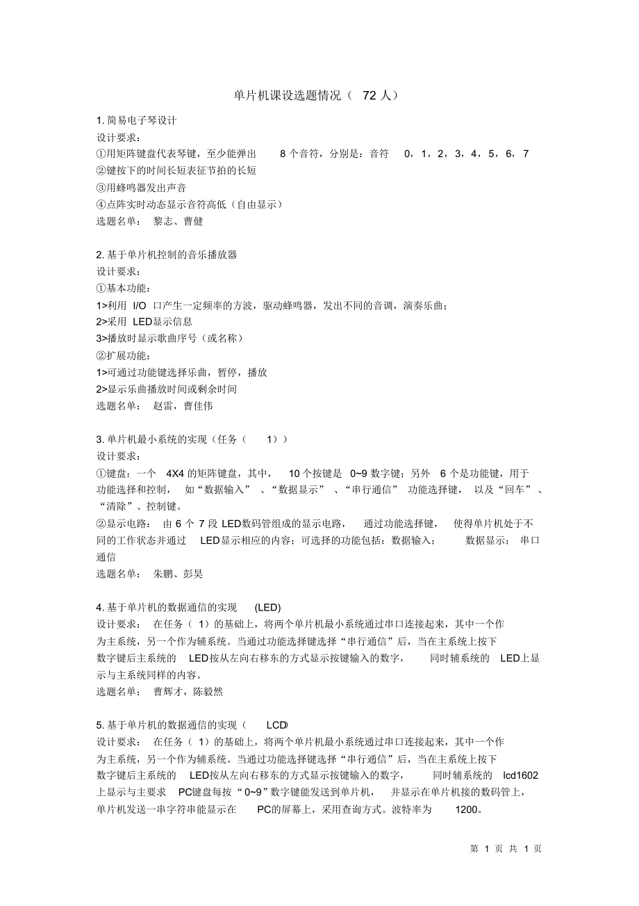 单片机选题情况_第1页