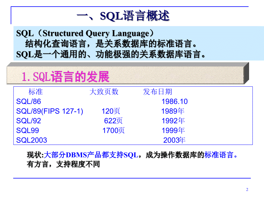2SQL语言基础及数据定义功能_第2页