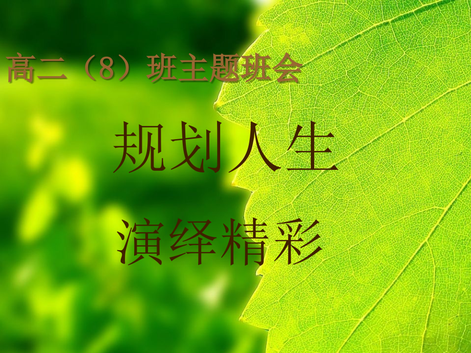 职业生涯规划主题班会_第1页