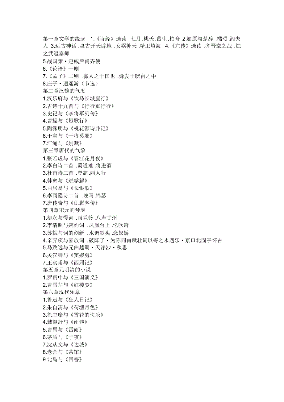 大学语文课文目录_第1页