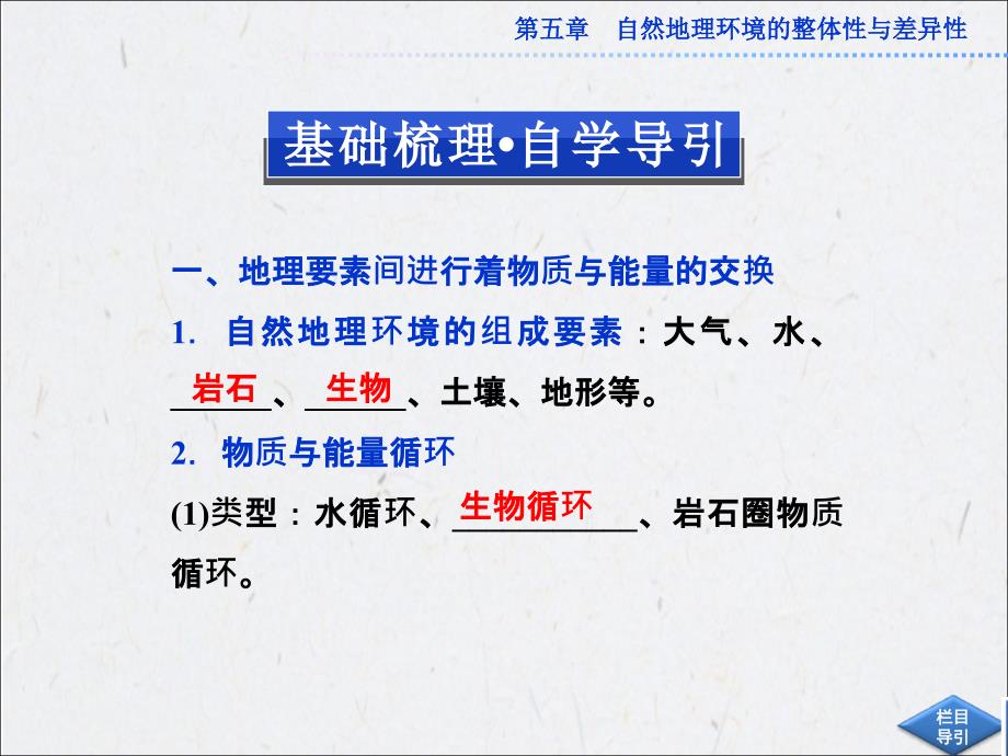 高中地理新人教版必修一课件5.1自然地理环境的整体性_第4页