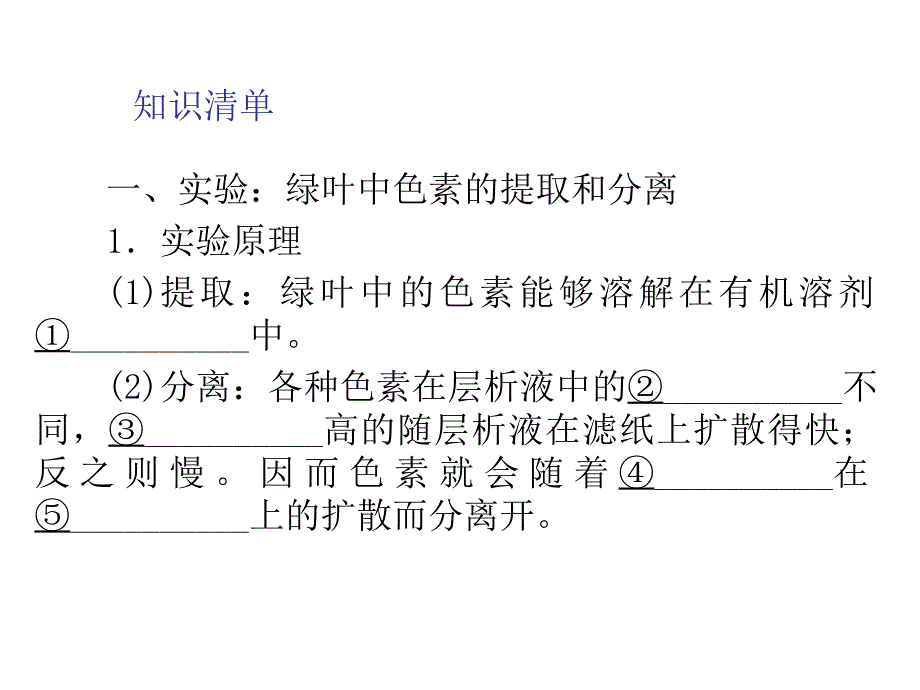 人教版教学课件11-12学年高一生物必修1(新人教版)同步课件541捕获光能的色素和结构_第5页