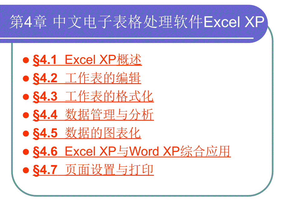 中文电子表格处理软件Excel_第1页