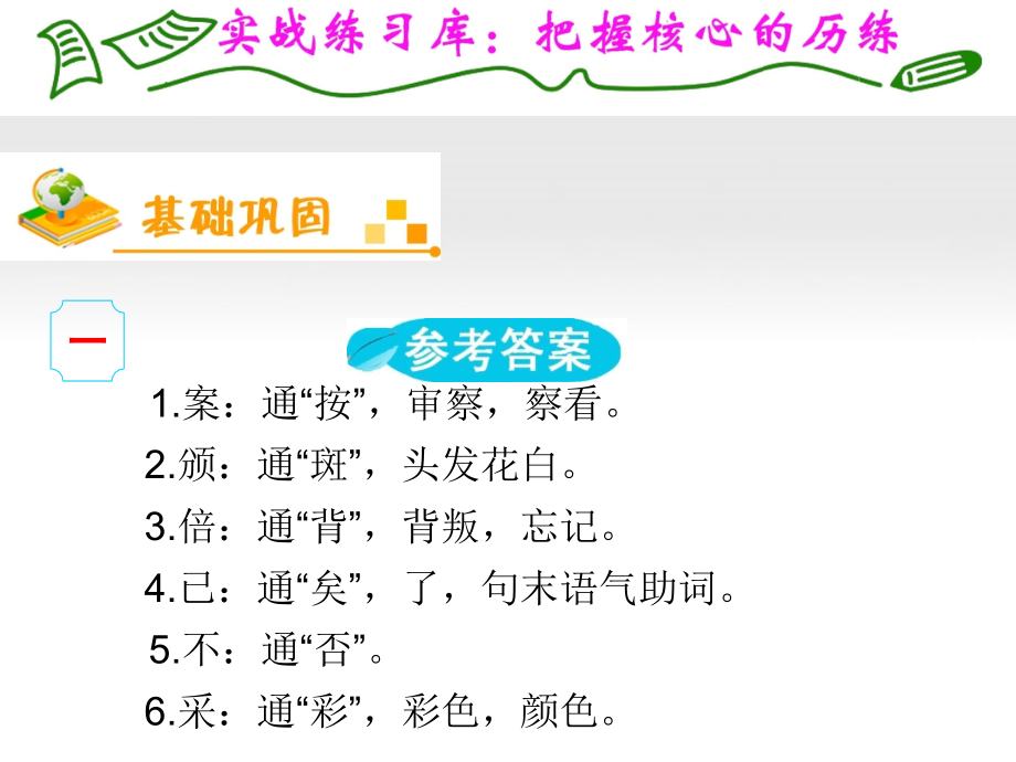 《夺冠之路》福建专用2012高考语文一轮复习理解常见文言实词在文中的含义课件新人教版_第2页