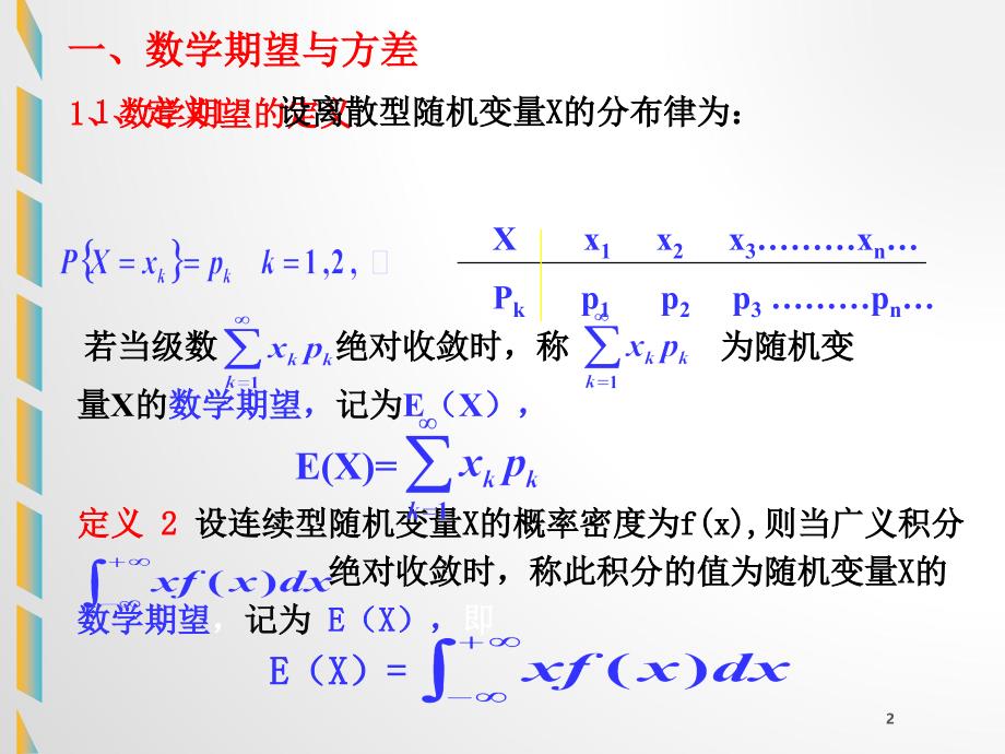 概率论和数理统计随机变量的数字特征_第2页